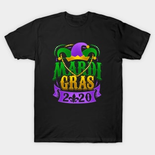 Mardi Gras 2020 Fleur de Lis Beads Souvenir T-Shirt